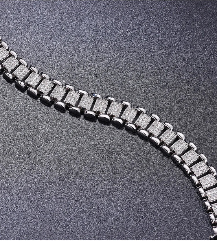 2024 Original Full 1mm D Color Moissanite Diamond Cuban Link Bracelet For Men Women Unisex 925 Silver 10mm Wrist Bracelets