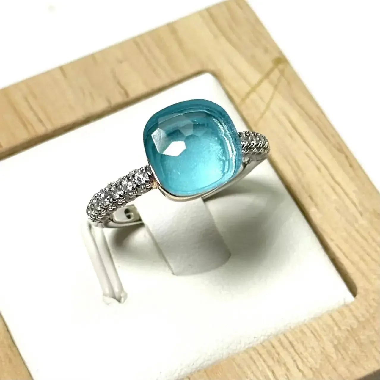 10.6mm S925 Ring Silver Rose Gold Metal 32 Colors Candy Style Zircon Crystal Ring for Women Fine Jewelry Party Gift Trendy Ring