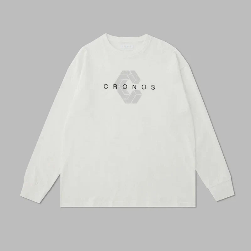 CRONOS Classics Print Long Sleeve 100% Cotton Men T-shirt Gym Fitness Bodybuilding Workout Casual T Shirt Male Sport Tee Tops