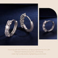 Elegant Moissanite Stud Earrings, S925 Silver Plated White Gold D Color Round Cut Lab Sparkling Engagement Fine Jewelry