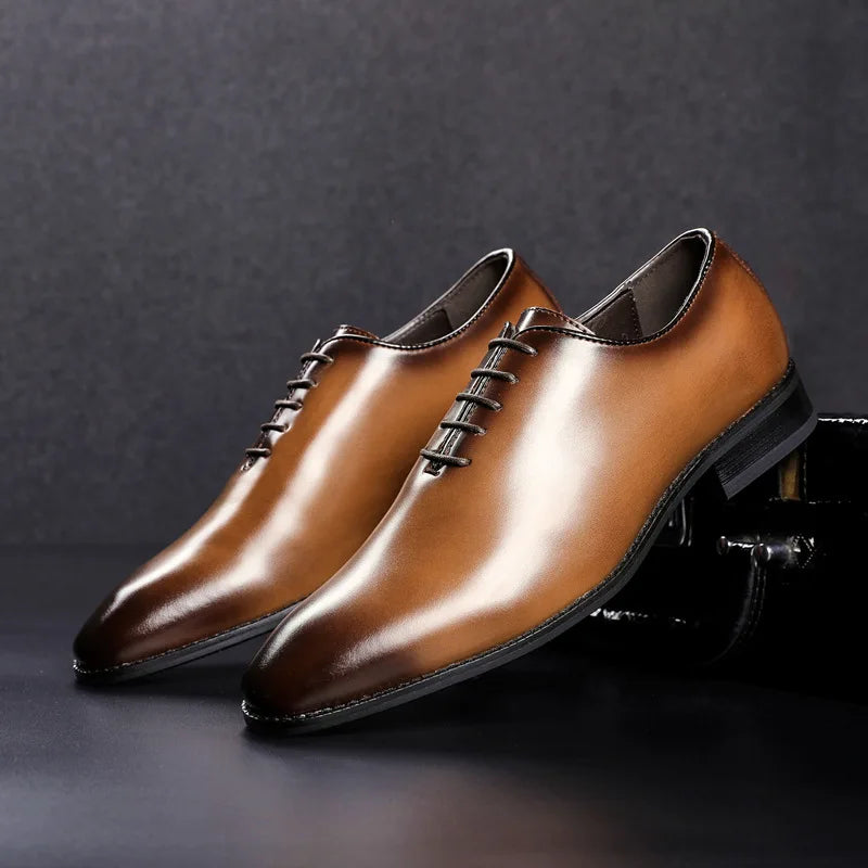Large Size Men's Shoes New High Quality Cowhide Memory Foam Stitching Soles Business Dress Shoes Men Genuine Leather Shoes