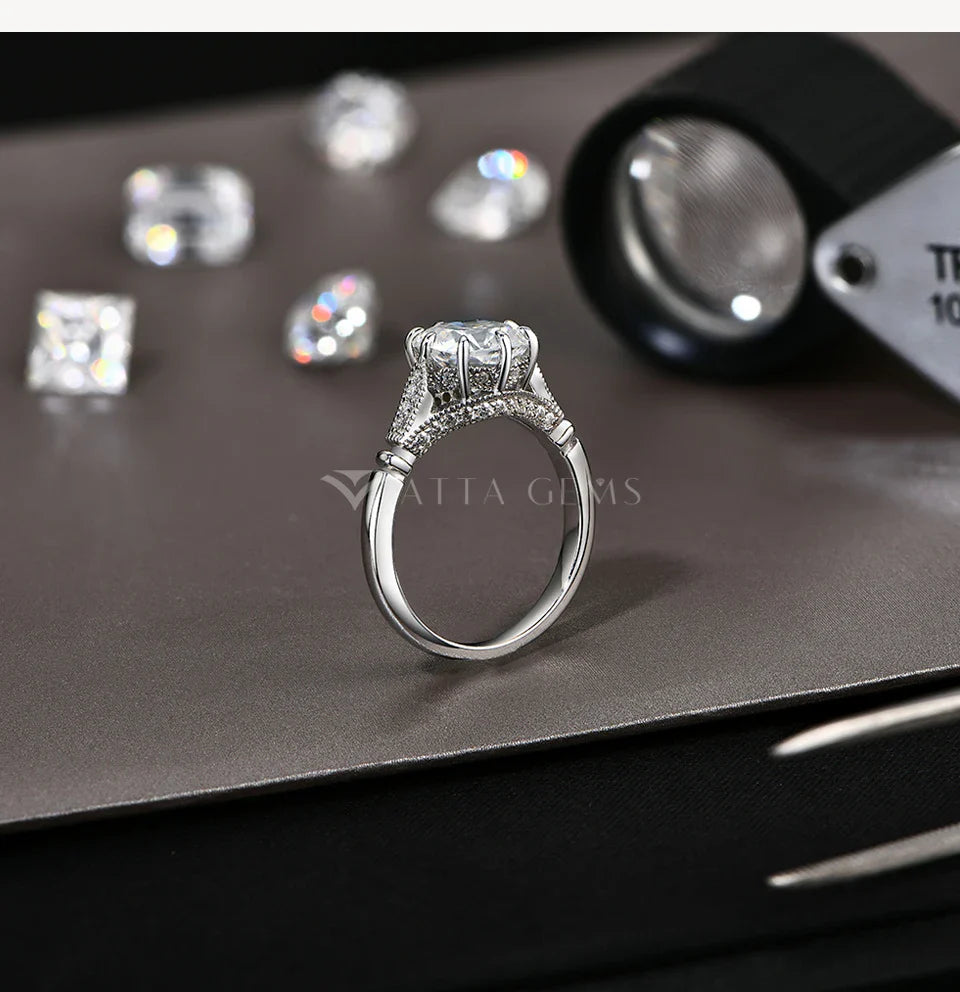 Original Design Moissanite Ring Lab Diamond Sparkling 925 Sterling Silver  for Women Engagement Fine Customized Jewelry