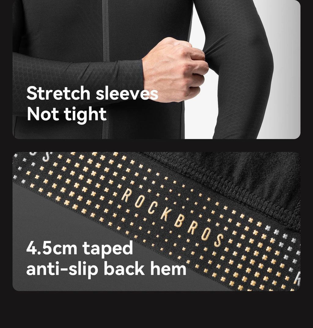 Autumn Winter Bicycle Jackets Men High Elastic Thermal Fleece Bike Coat Non-Slip Comfortable Cycling Jerseys Clothing