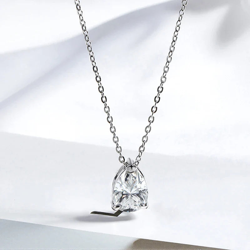 1-4CT Pear Cut Moissanite Pendant Necklace for Women Girls 3 Designs Lab Diamond Wedding Silver 925 Chains Fine Jewelry
