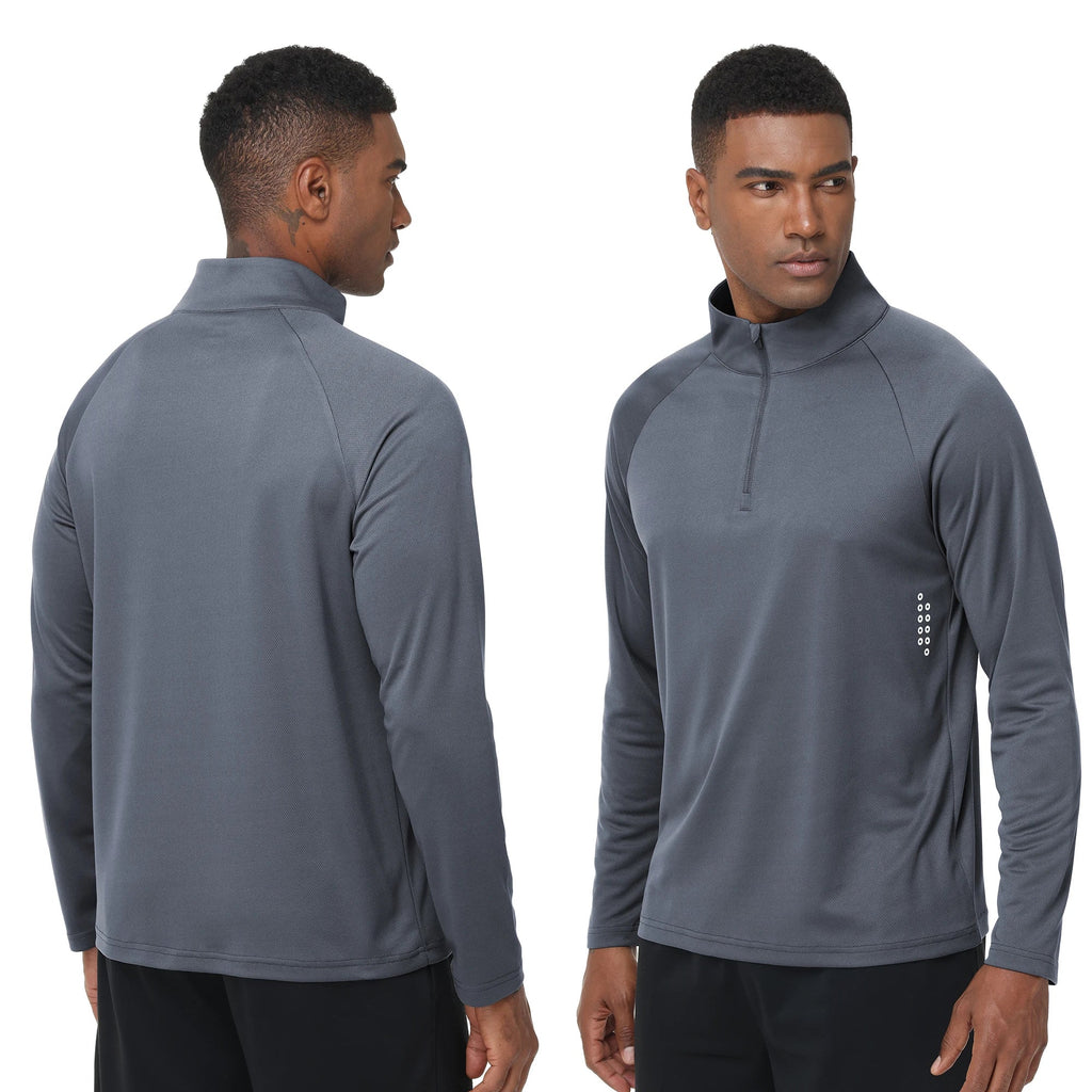 Summer Men UPF 50+ Long Sleeve T-Shirt, Breathable Rash Guard Pullover Tops for Sport Fishing Running Beach Surfing