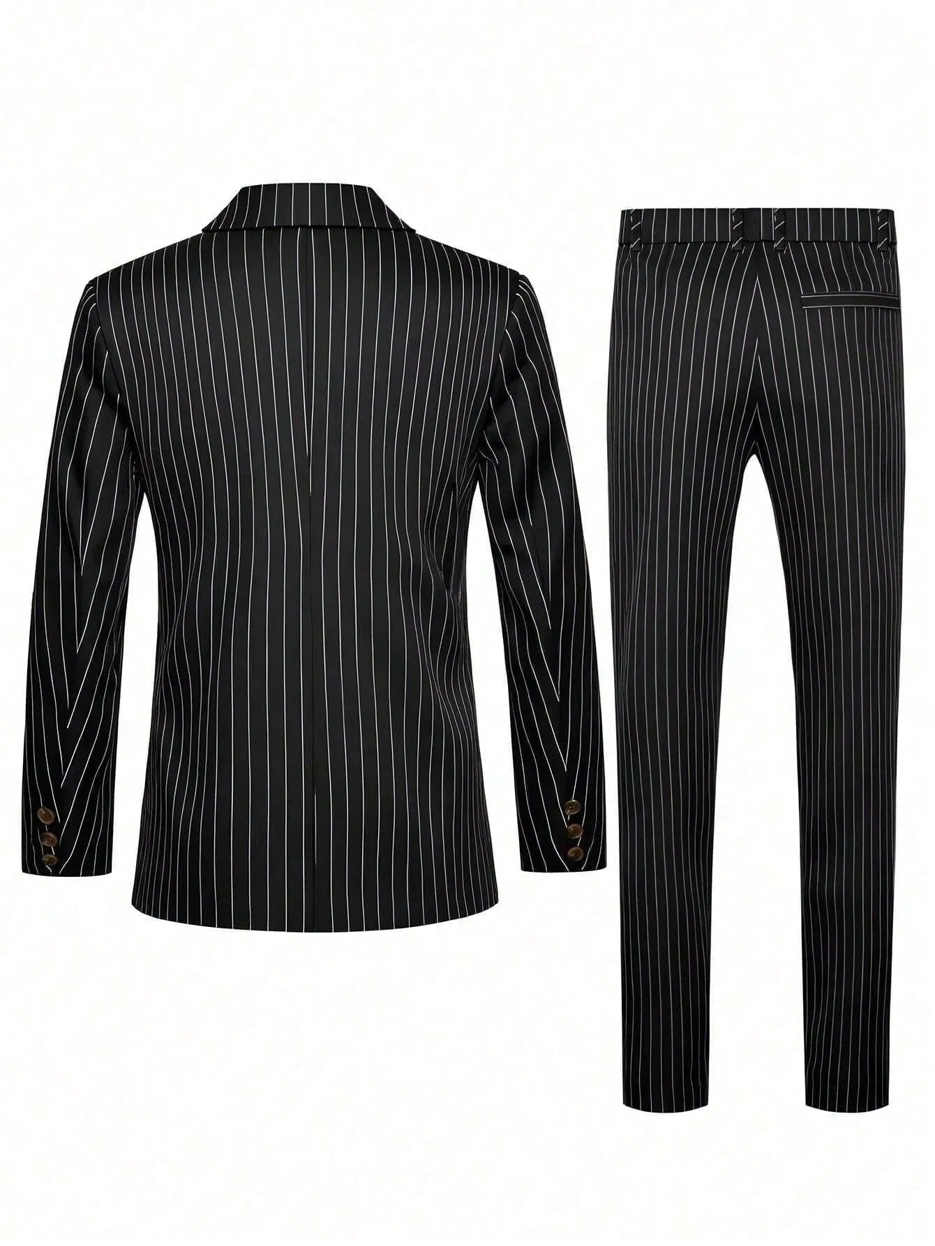 High-quality European and American Men's Clothing, Formal Suits with Stripes, Trousers for Business, Formal Dinners, Weddings