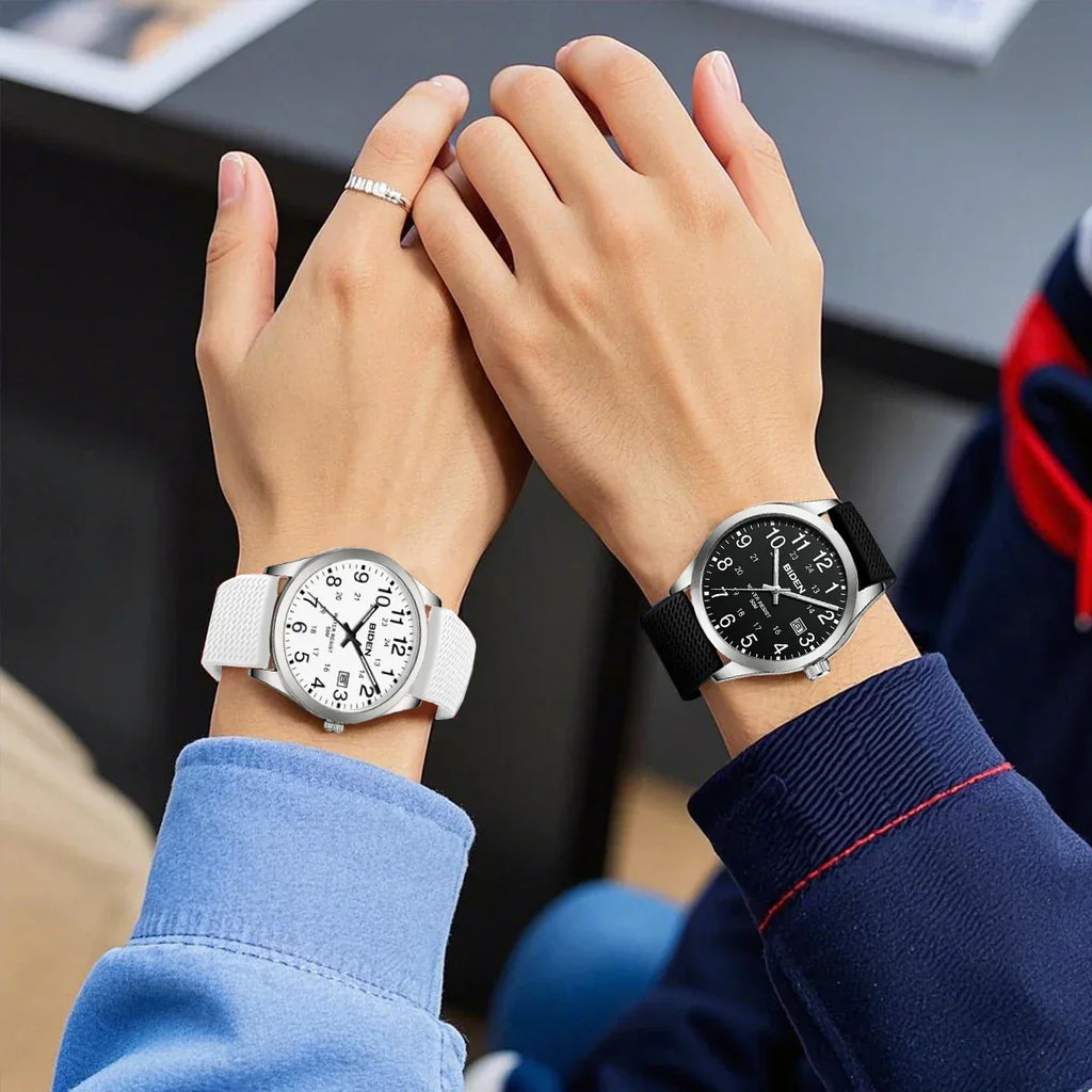 Men's Watch Simulated Quartz Sports Men's and Women's Watch 30 Waterproof Second Hand Luminous Easy to Read Dial