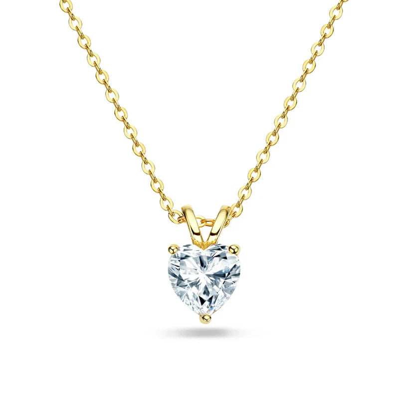 1ct Certified Heart Cut Moissanite Necklace for Women Classic 100% S925 Sterling Silver Pendant Jewelry Wholesale GRA
