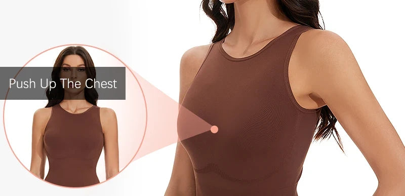 MISSMOLY Bodysuits Sexy Sleeveless Crew Neck Shapewear Thong for womens Waist Trainer Tanks Tops Slim Tummy Control Body Shaper