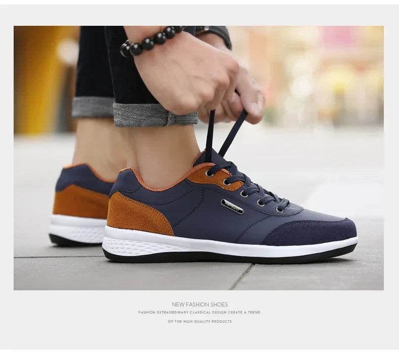 Men Shoes Spring Autumn Waterproof Walking Sneakers Leisure Male Leather Sports Shoes Non-Slip Footwear Tennis for Men