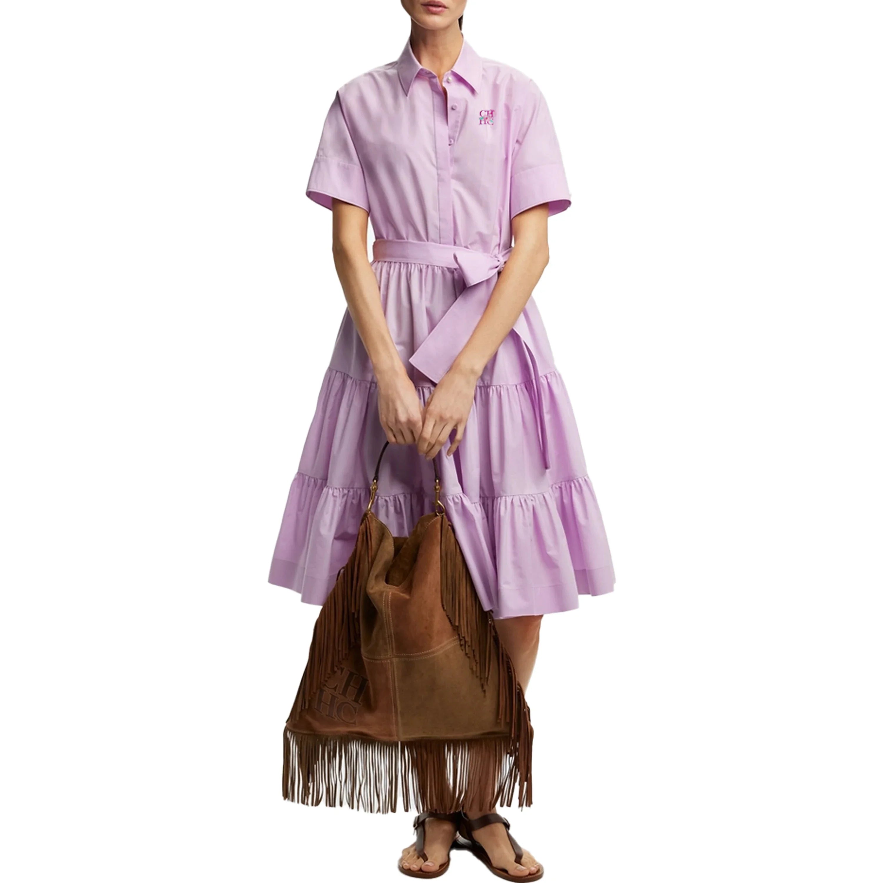 2025 Women Dress Summer Office Lady Elegant Long Sleeve Solid Color Shirt Sundress Casual Loose Buttons Lace Up Dress