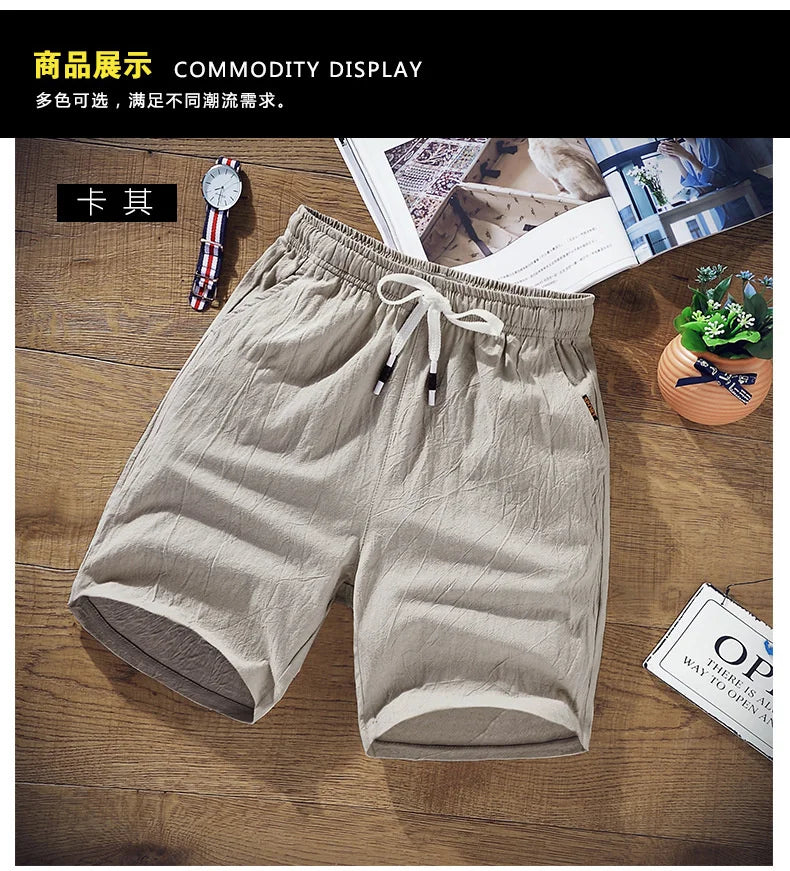 Men's Solid Gym Shorts Summer Outdoor Breathable Sports Shorts Plus Size Drawstring Casual Shorts Male