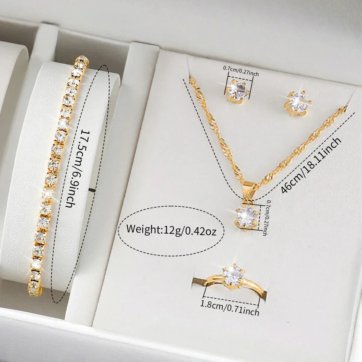 6PCS Luxury Rhinestone Women Watches Fashion Roma Dial Bracelet Wrist Watch Jewelry Set Relogio Feminino（Without Box）
