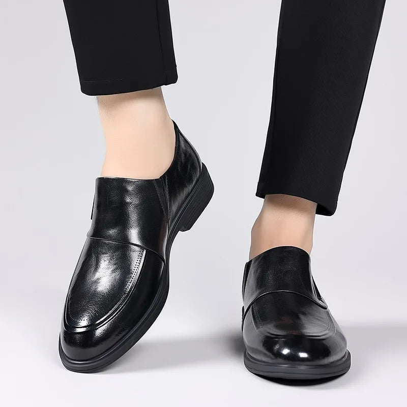 Luxury Brand Men Leather Formal Business Shoes Male Office Work Flat Shoes Oxford Breathable Party Wedding Anniversary Shoes