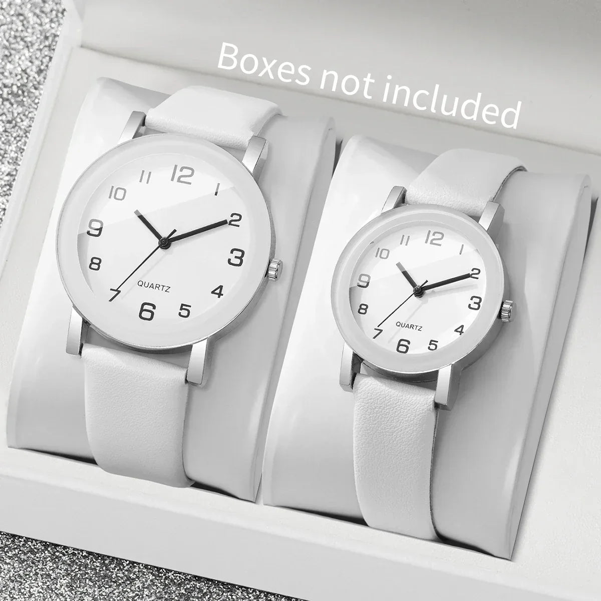 1/2PCS Fashion Couple's Watches Leather Strap Wristwatch Men Women Casual Arabic Dial Quartz Watches (Without Box)