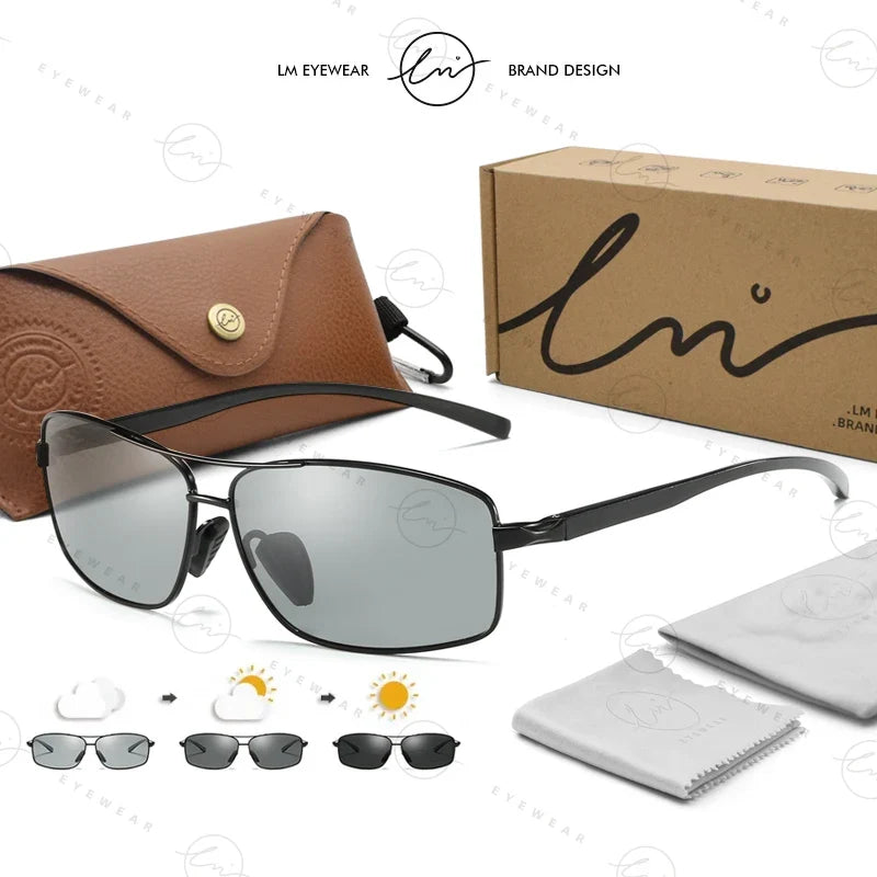 Classic Photochromic Sunglasses Polarized Man Day Night Vison Glasses Woman Chameleon Lens For Driving Goggles Male