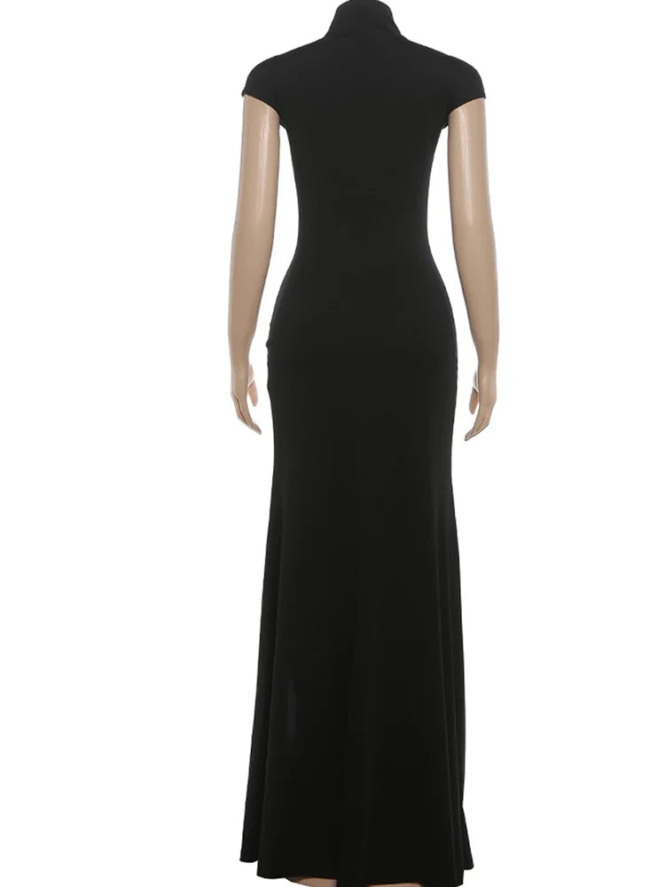 Coquette Elegant Dress Women Irregular Single Breasted Shoulder Wrapped Sexy Stretch Skinny Prom Club Party Bodycon