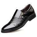 New autumn men's leather shoes Sharp pointed outdoor anti slip flat Fashion Business Zipper Footwear Casual comfort male shoes