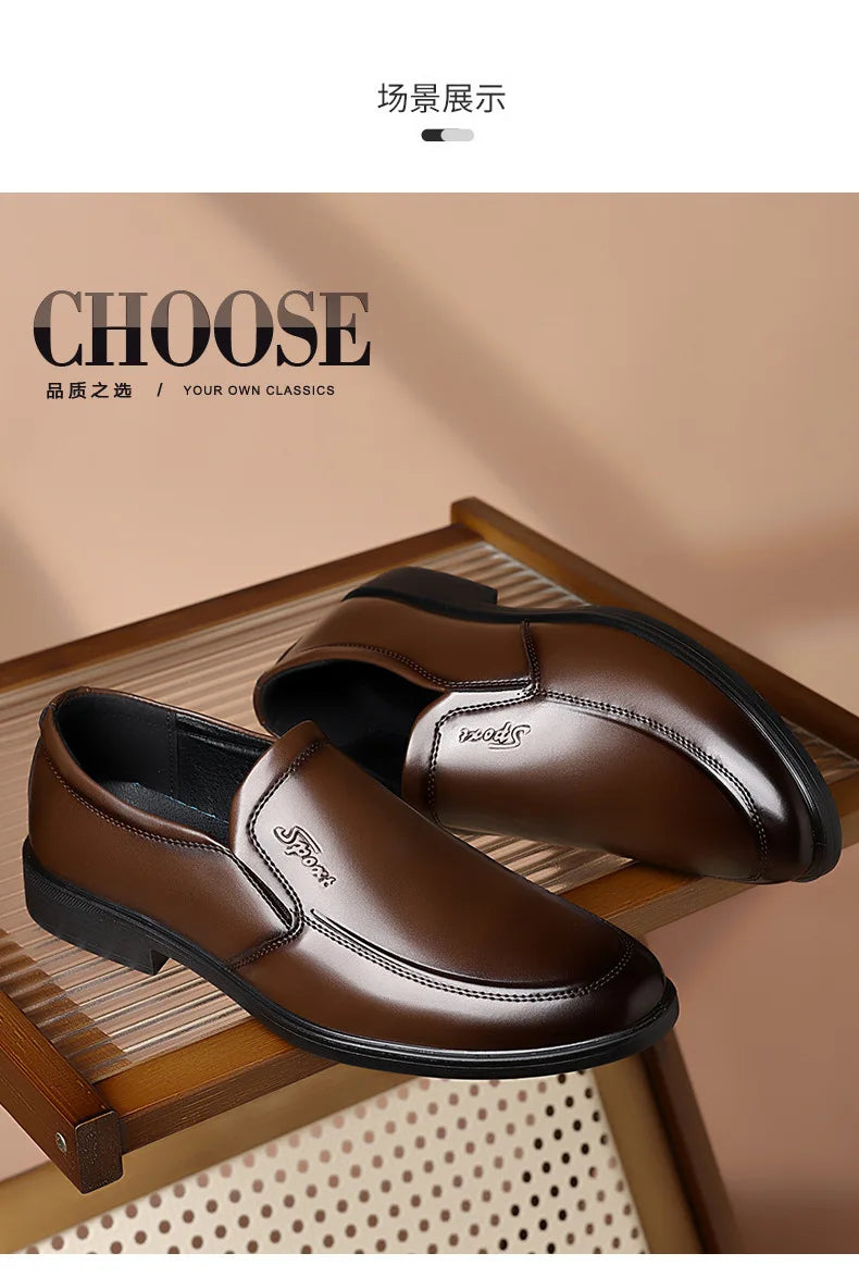 New Designer Soft Leather Shoes for Men Solid Color Fashion Business Casual Shoes Male Spring Autumn New Dress Shoe Man