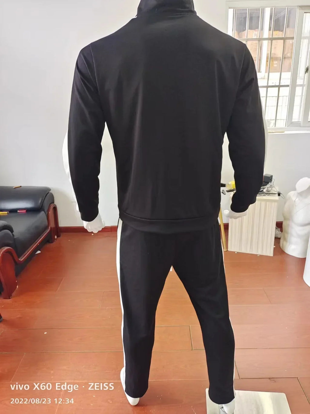 2025 Spring Autumn Men's 2-Piece Set Color Blocking Zipper Stand Collar Casual Sports Jacket Sweatshirt Trousers Suit