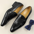 New Summer Pointed Toe Crocodile Print Loafers Leather Shoes for Men's Classic Casual Fashion Wedding Luxury Leather Shoes Gift