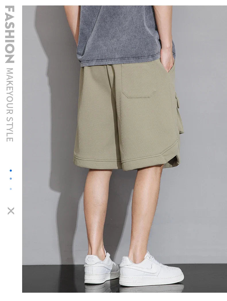 2024 Mens Shorts Summer Knee Length Casual Bermuda Male Y2k Sport Basketball Loose Cool Oversize Big Size Fashion Breeches Black