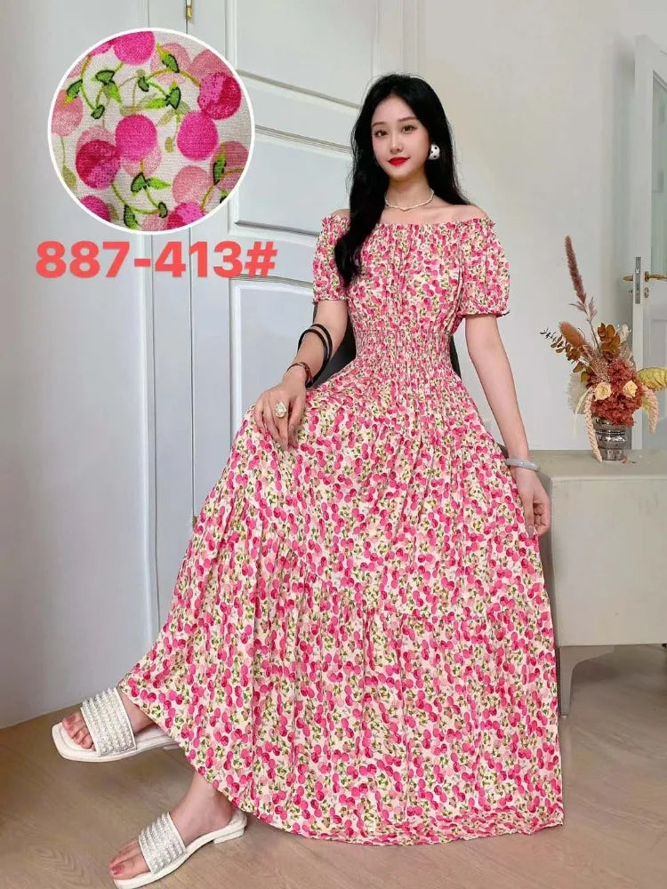New Summer Dress Women Indian Clothes Cotton Linen Long Maxi Vintage Sexy Korean Casual Bohemian Floral Robe Vestidos Feminino