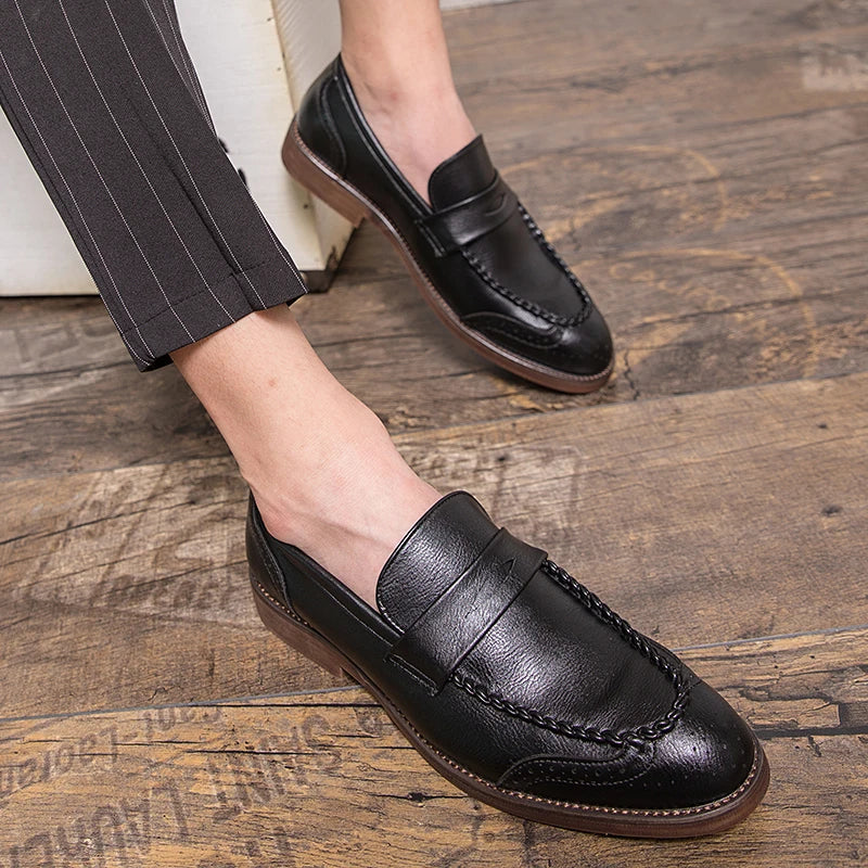 Spring Autumn New Men's Genuine Leather Casual Shoes Outdoor Work Shoes Office Dress Shoes Men's Wedding Shoes Free Delivery