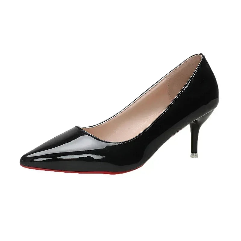 Sexy Red Bottom Women High Heels Classic Ladies Pumps Autumn Leather Dress Heel Shoes for Women Banquet Wedding High Heels