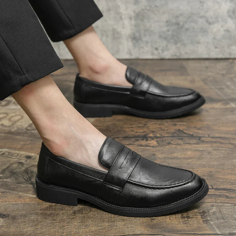 Black Men Loafers Soft Moccasins High Quality Spring Autumn Genuine Leather Shoes Men Business Office Dress Shoes Zapatos