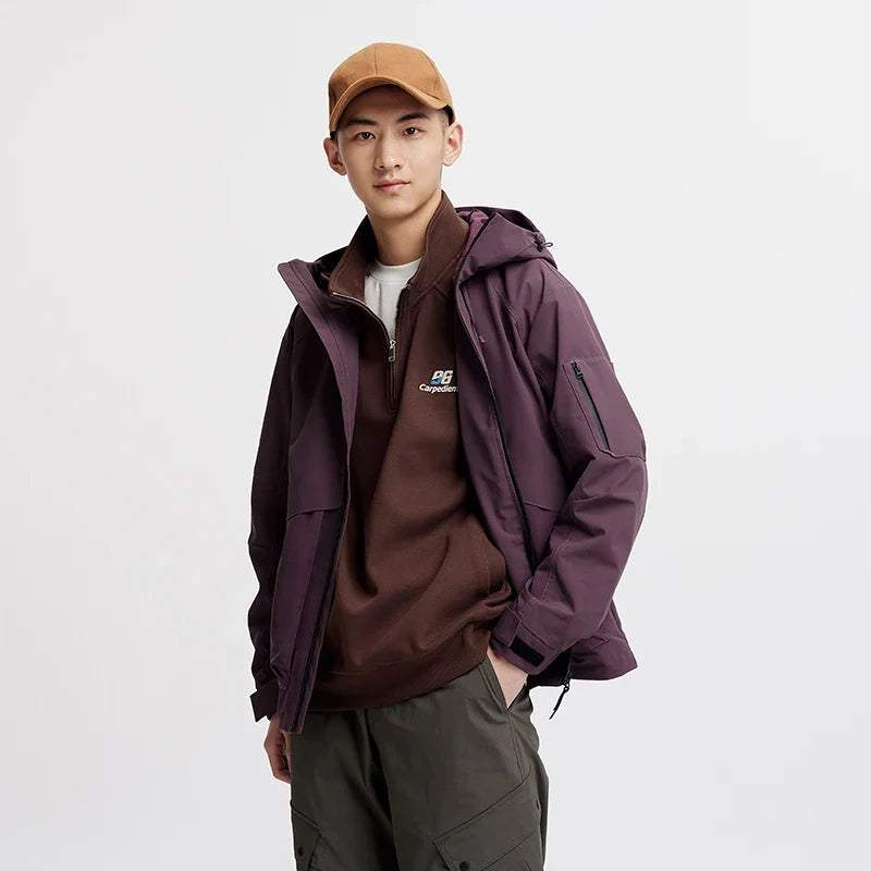 Men Jacket Outdoor Mountain Style Hooded Loose Couple Casual Style Autumn Lightweight Outerwear Daily Wear 2026