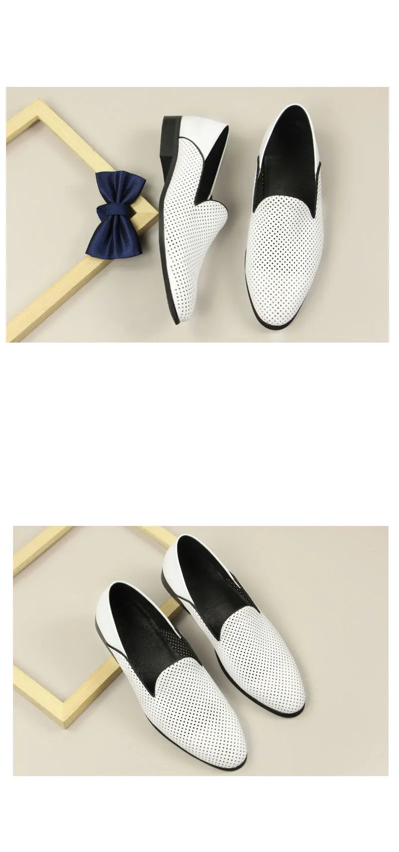 New Loafers White Men's Shoes Summer Casual Shoes for Men Genuine Leather Breathable Hollow Soft Hand Sewing Luxury Fashion Shoe