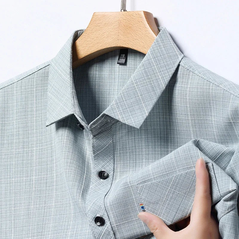 Men's Business Casual Short Sleeved Printed Shirt