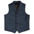 Men Vest Brown Herringbone Single Button With Lapel And Pocket Waistcoat For Wedding Business Work Daily Casual Men Suit Vest