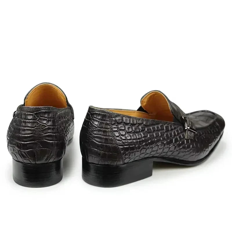 Luxury Genuine Leather Shoe Printing Mens Loafers Handmade High Quality Business Formal Office Casual Shoes Zapatos De Hombre