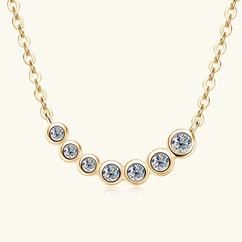 Collares Mujer 925 Sterling Silver Clavicle Necklace For Women Exquisited 7 Stones Moissanite Pendant Necklaces Jewellry
