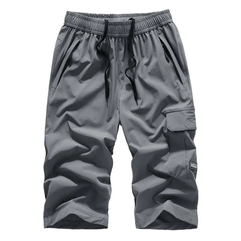 Mens Summer Shorts 2024 Large Size 5xl 6XL 7XL 8XL Quick Dry Breeches Bermuda Male Elastic Stretch Zipper Pocket Long Short Men