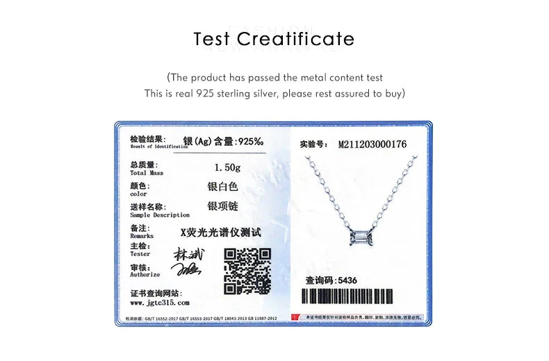 Genuine 925 Sterling Silver Fashion Charm AAA Zirconia Pendant Necklace For Women Silver Female Necklaces Fine Jewelry
