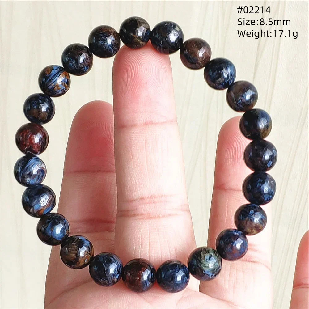 Natural Blue Pietersite Bracelet Women Men Beads Round Beads Chatoyant Cat Eye Fire Pietersite Namibia AAAAAA