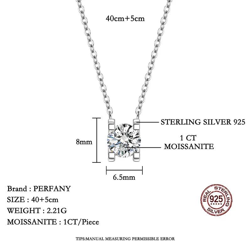 0.5-2CT Moissanite Necklace for Women S925 Pure Silver Classic Bull Head Laboratory Diamond Pendant Luxury Jewelry