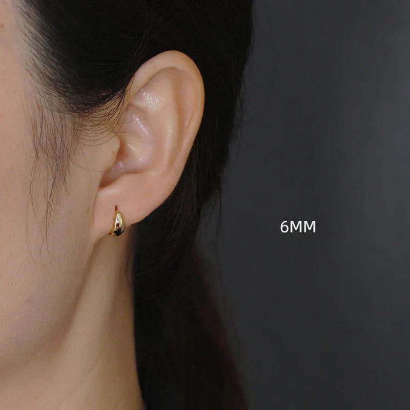 925 Sterling Silver Simple Wide Huggies Gothic Hoop Earrings for Women European Unisex Piercing Rock Jewelry Ear Buckles