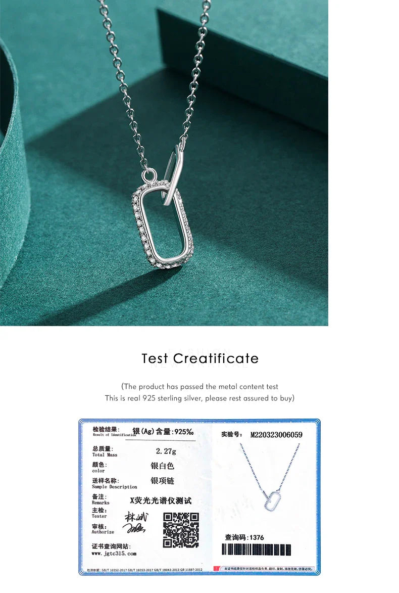 Romantic Lock Design Sparkling Clear CZ Necklace 925 Sterling Silver Chain Necklace For Women Fine Jewelry Wedding Gift