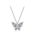 Moissanite Butterfly Necklace 925 Sterling Silver Insect Pendant Necklace Adjusable Link Chain for Women Sparkling Gift