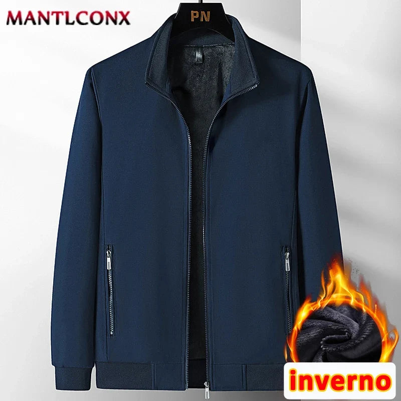 Luxury Men's Winter Coats Business Casual Thicken Inner Men's Winter Jacket Fleece Inner Parkas Man Thermal Warm Outerwear L-3XL