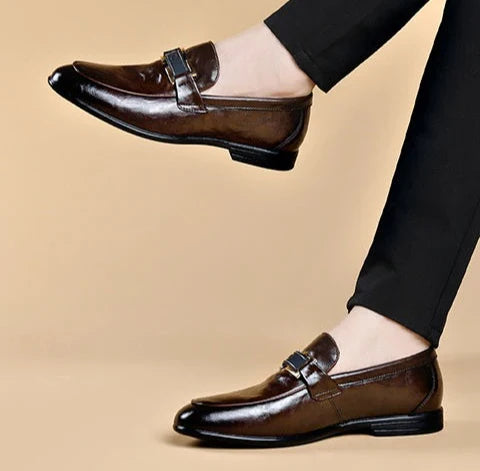 British Style Business Men's Formal Shoes Brown Slip-on Cheap Liquidation Elegant and Classic Leather Casual 39 Social Shoe Male