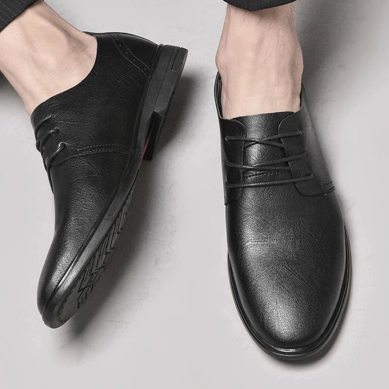 Classic Dress Mens Flats for Wedding Men Oxfords Shoes Fashion Casual Footwear Men New Genuine Leather for Male Walking Shoes