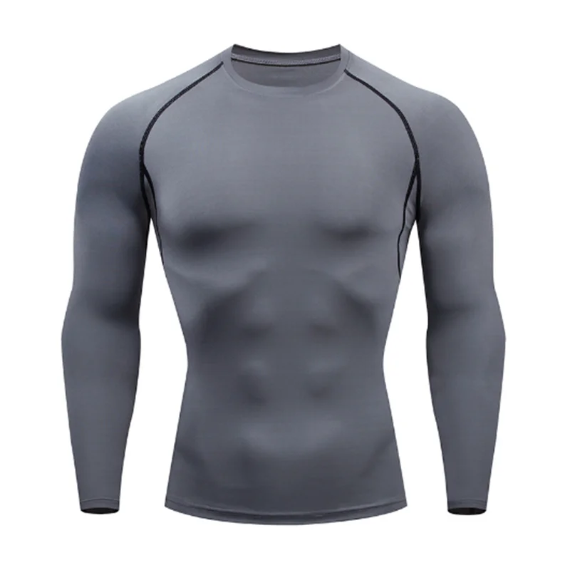 Men Sport T-shirt Quick Dry Bodybuilding Running Shirt Long Sleeve Compression Top Gym T Shirt Men Fitness Tight Rashgard