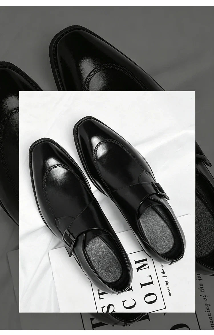 Men's Leather Shoes British Style Business Formal Derby Comfortable Fashionable Casual Footwear-SJ1112