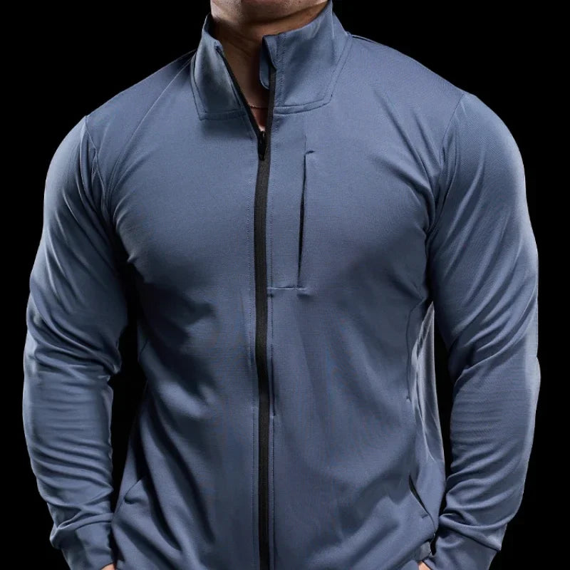 Men Running Jackets Gym Zipper Sport Jacke Jogging Training Quick-drying Fitness Sweatshirt Outdoor Casual Running Sportswear