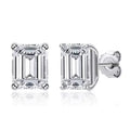 D VVS1 Emerald Cut Moissanite Earring s925 Sterling Sliver Plated with 18k White Gold Earrings for Women Fine Jewelry